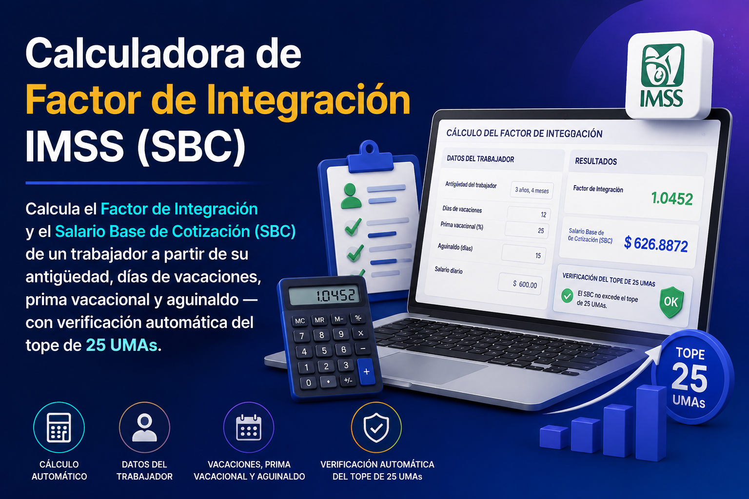 Calculadora de Factor de Integración IMSS (SBC)